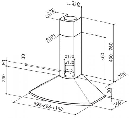 Пристенная вытяжка Faber TENDER X A90