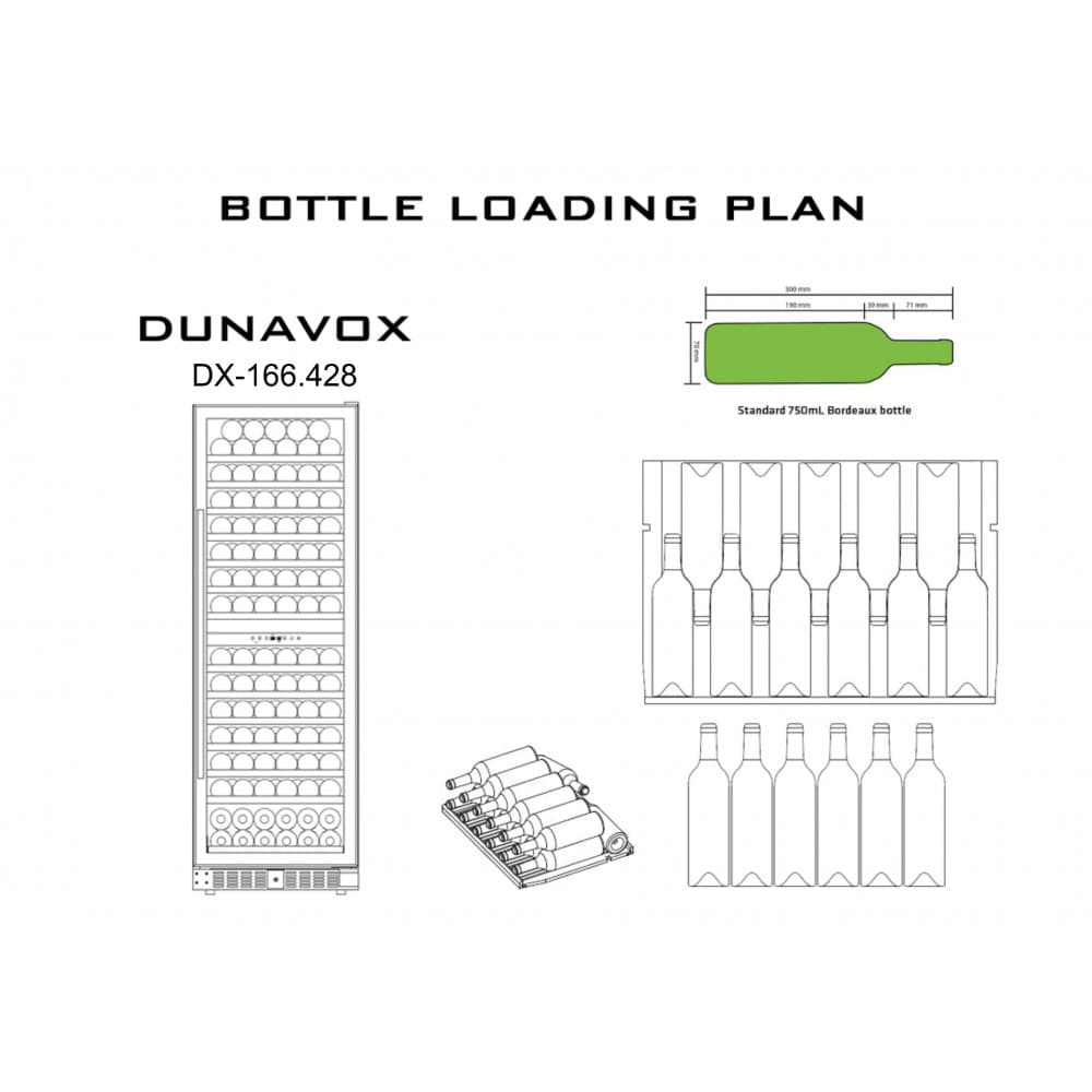 Отдельностоящий винный шкаф Dunavox DX-166.428DBK