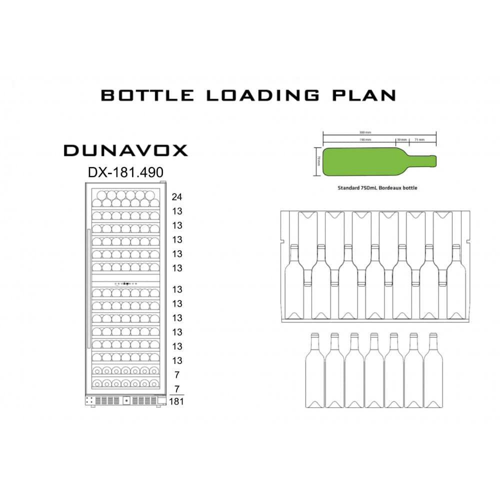Встраиваемый винный шкаф Dunavox DX-181.490DBK