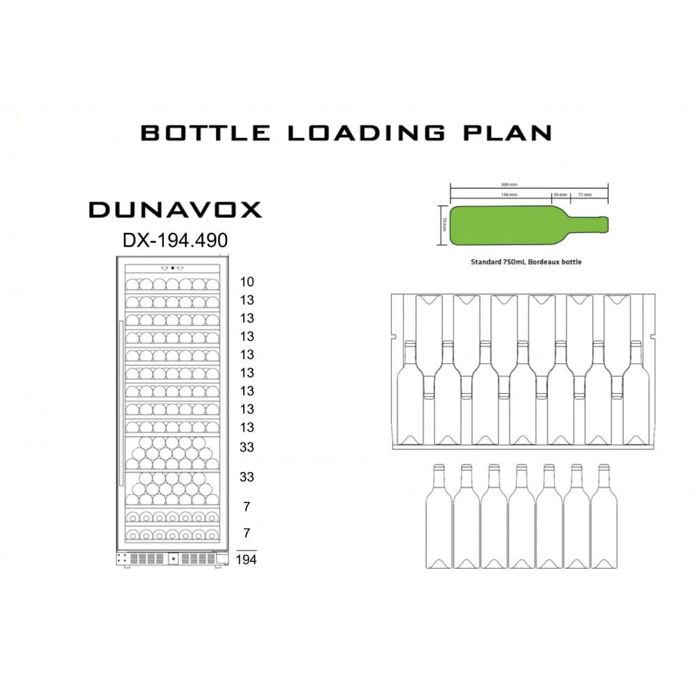 Встраиваемый винный шкаф Dunavox DX-194.490BK