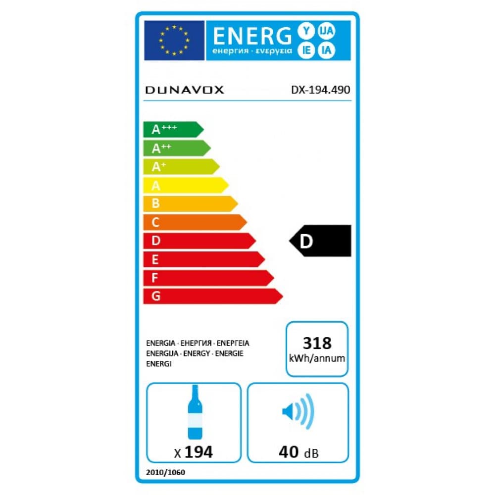 Встраиваемый винный шкаф Dunavox DX-194.490BK