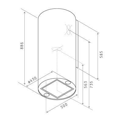 Пристенная вытяжка Jet Air PIPE BL/A/43