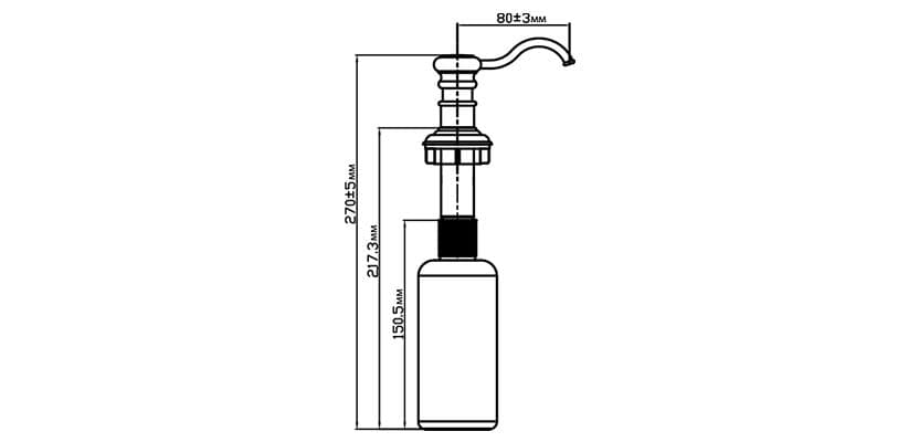 Дозатор Omoikiri OM-01-CH латунь/шампань