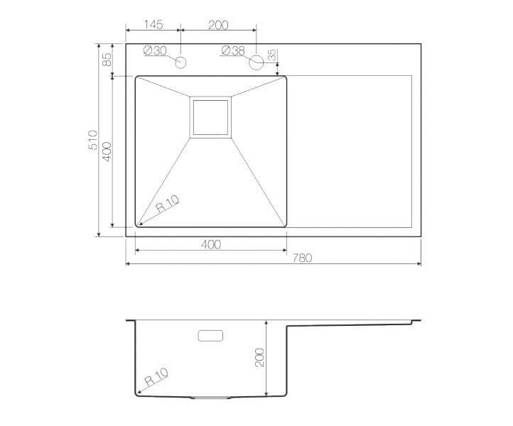 Кухонная мойка Omoikiri Akisame 78-LG-R нерж.сталь/светлое золото