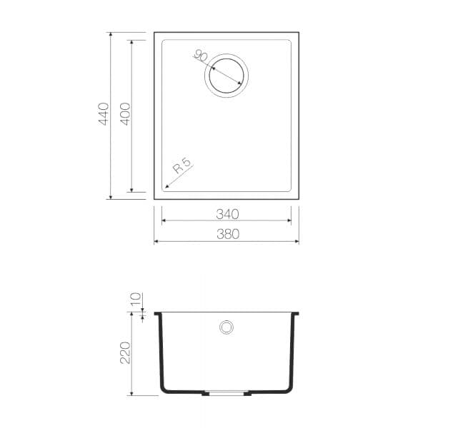 Кухонная мойка Omoikiri Bosen 38-U-BL Tetogranit/черный