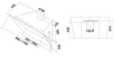 Наклонная вытяжка Falmec PRISMA 85 BLACK