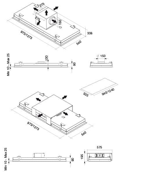 Потолочная вытяжка Falmec STELLA ISOLA (без мотора) 90