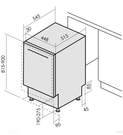 Встраиваемая посудомоечная машина MBS DW-451