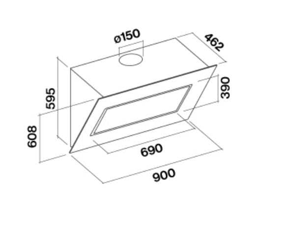 Наклонная вытяжка Falmec QUASAR 90 WH GREEN TECH