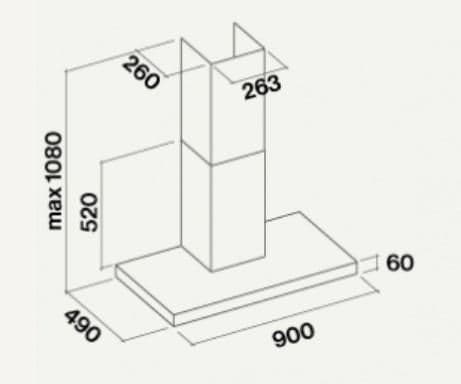 Пристенная вытяжка Falmec PLANE BLACK 90