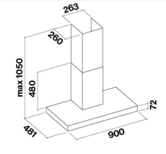 Пристенная вытяжка Falmec BLADE GLASS WHITE 90