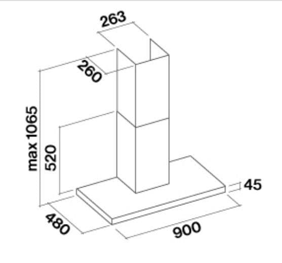 Пристенная вытяжка Falmec LUCE GLASS BLACK 90
