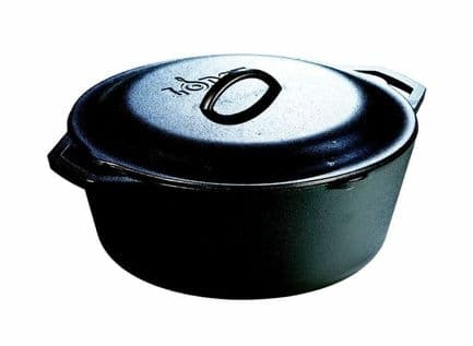 Жаровня Lodge L10DOL3 круглая с чугунной крышкой, 7 л