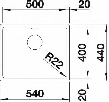 Кухонная мойка Blanco Andano 500-U нерж.сталь без клапана-автомата