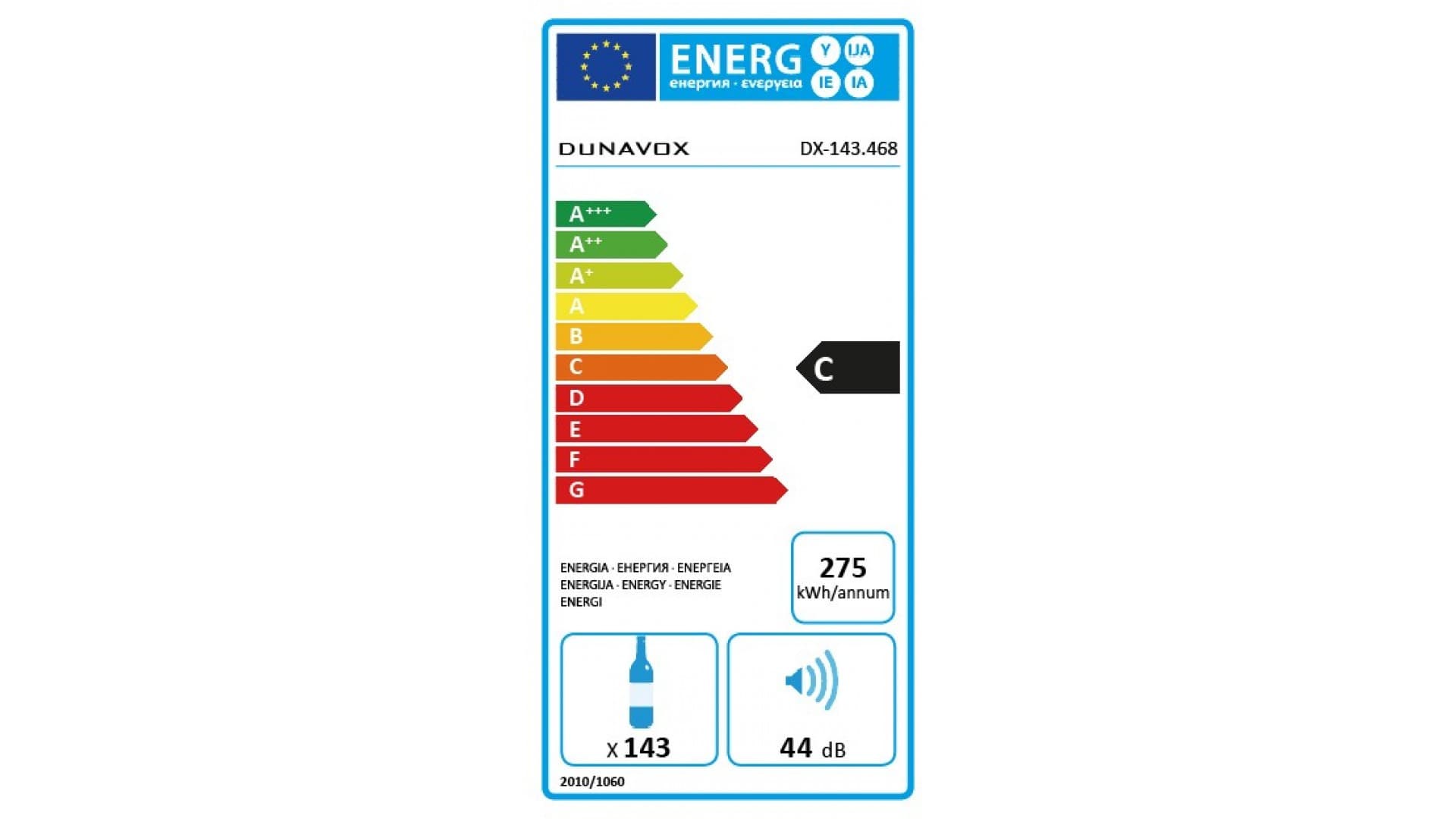 Отдельностоящий винный шкаф Dunavox DX-143.468SS