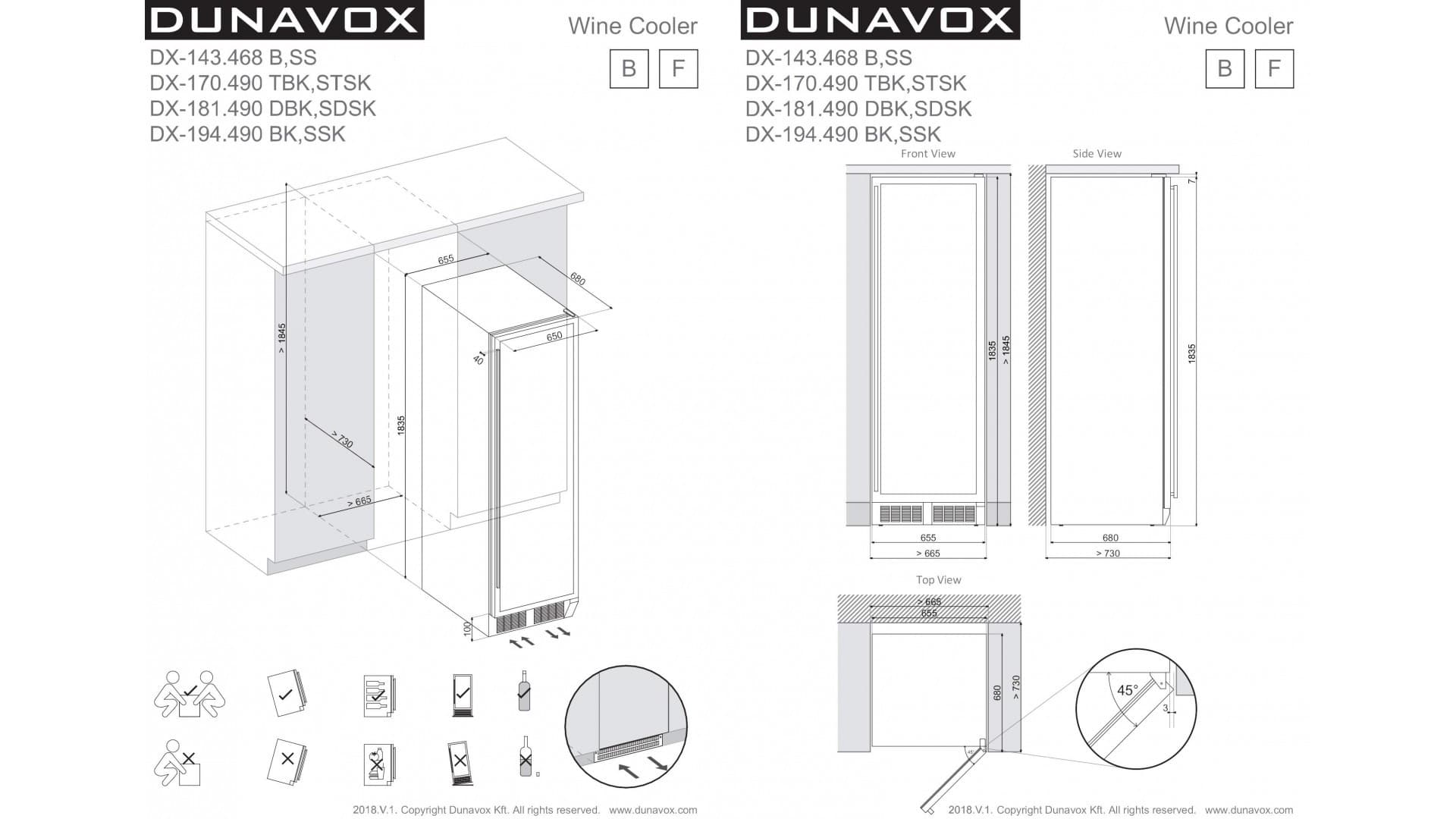 Отдельностоящий винный шкаф Dunavox DX-143.468SS