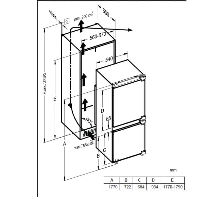 Встраиваемый двухкамерный холодильник Schaub Lorenz SLUE235W4
