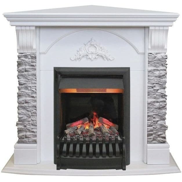 Каминокомплект Real Flame Athena Corner GR STD/EUG/25/25'5 WT + 3D Oregan