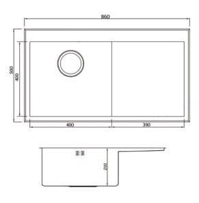 Кухонная мойка Seaman Eco Marino SMV-Z-860L.B