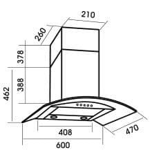 Пристенная вытяжка MBS RUTA 160 GLASS