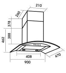 Пристенная вытяжка MBS RUTA 190 GLASS