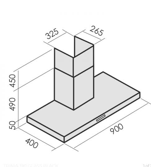 Пристенная вытяжка MBS TRINIA 190 GLASS BLACK