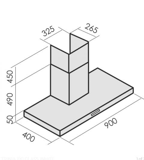 Пристенная вытяжка MBS TRINIA 190 GLASS WHITE