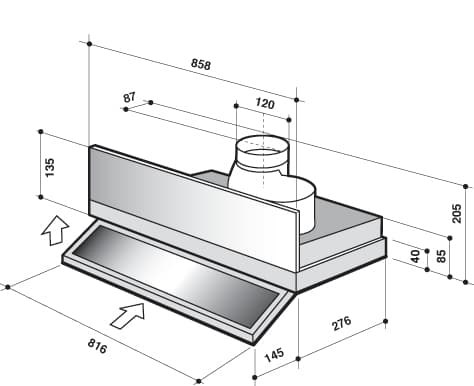 Встраиваемая вытяжка De Dietrich DHT1119X