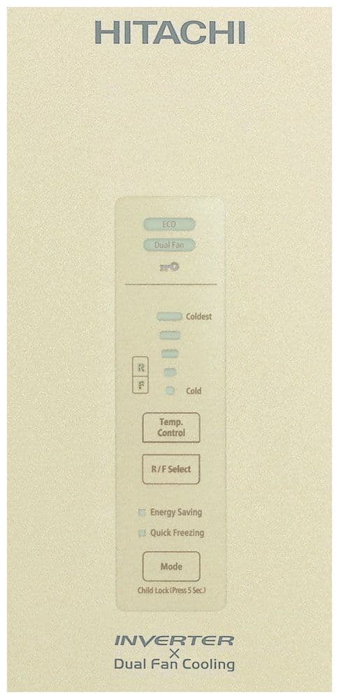 Отдельностоящий двухкамерный холодильник Hitachi R-BG410 PU6X GBE бежевое стекло