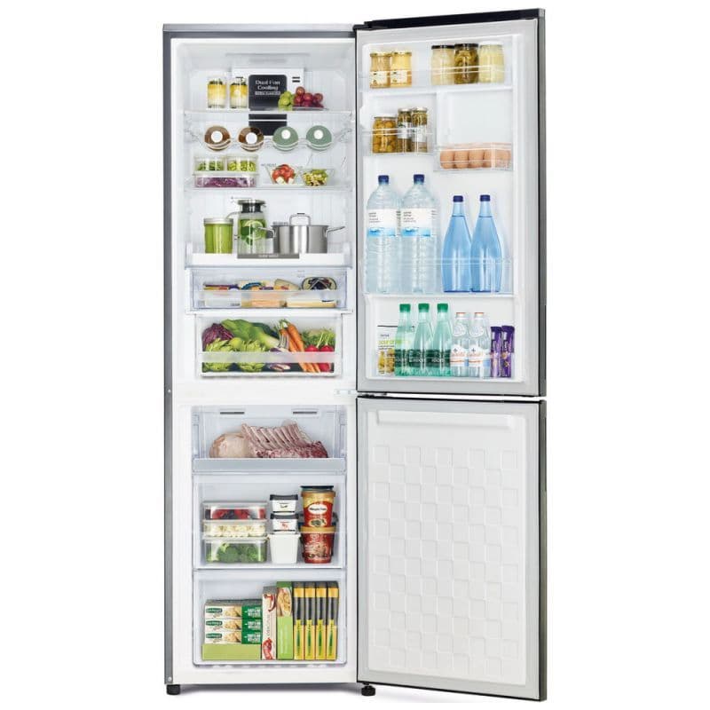 Отдельностоящий двухкамерный холодильник Hitachi R-BG410 PU6X GS серебристое стекло