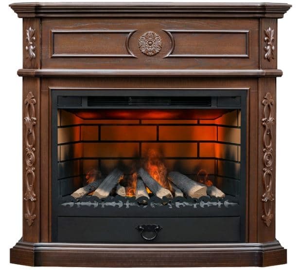 Каминокомплект Alex Bauman Lion грецкий орех + 3D Fog 34"