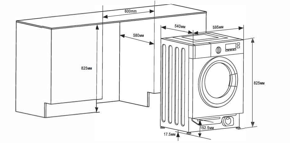 Встраиваемая стиральная машина Midea WMB6121