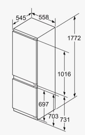 Встраиваемый двухкамерный холодильник Neff KI7863D20R
