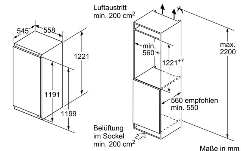 Встраиваемый однокамерный холодильник Neff KI8413D20R