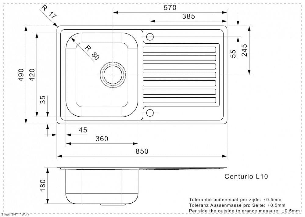 Кухонная мойка Reginox Centurio 10 L