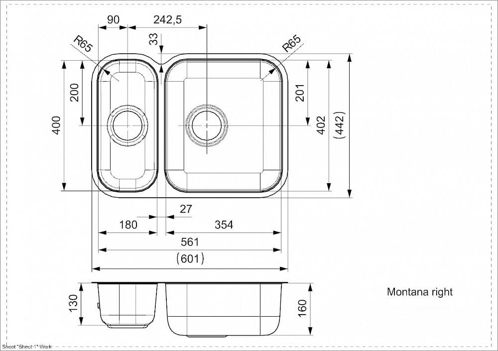 Кухонная мойка Reginox Montana U Right