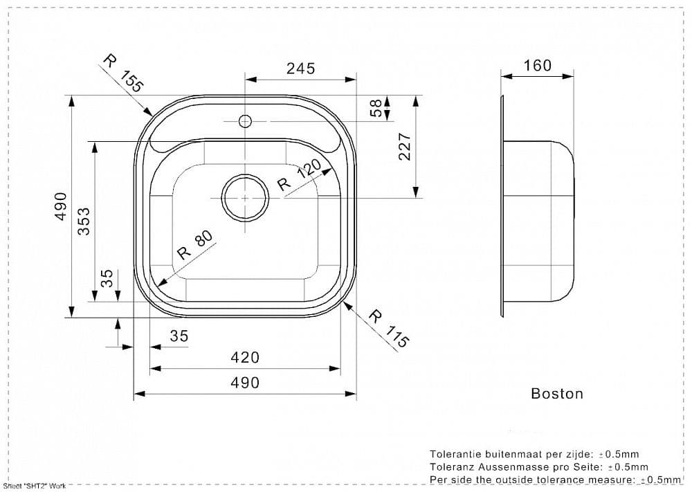 Кухонная мойка Reginox Boston R