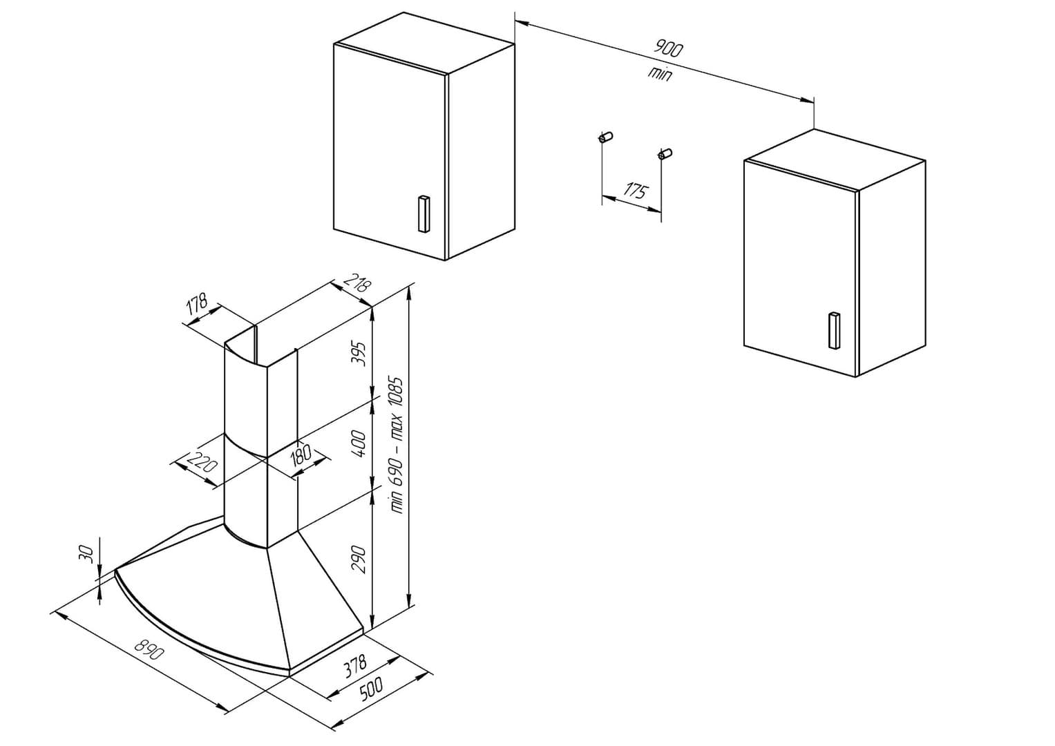 Пристенная вытяжка Kuppersberg BONA 90 C Bronze