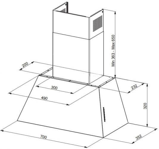 Пристенная вытяжка Faber CHLOE EV8P OC A70