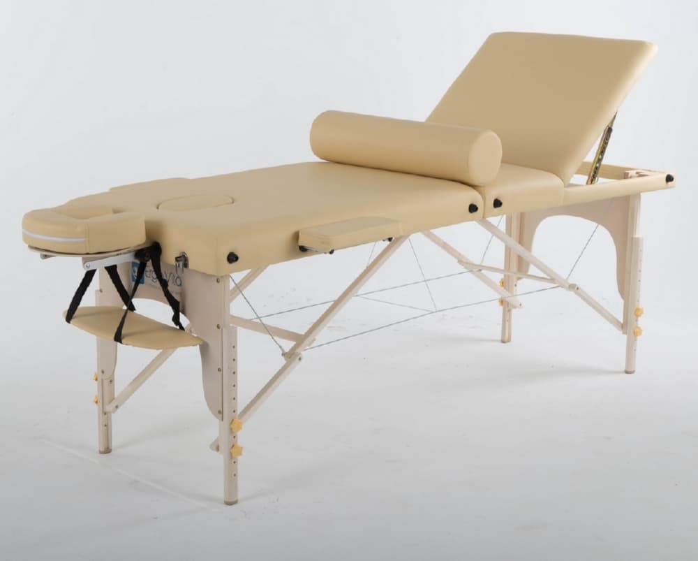 Массажный стол ErgoVita MASTER PLUS бежевый+кремовые ножки