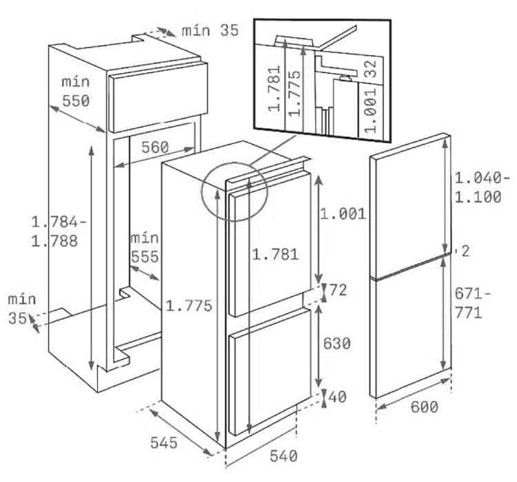 Встраиваемый двухкамерный холодильник Teka CI3 320 (RU)