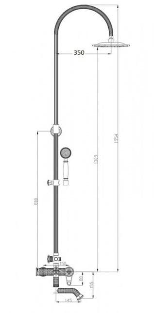 Душевая стойка Zorg A 402DS-SL