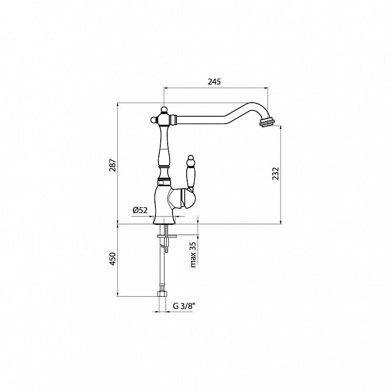 Смеситель Webert ALEXANDRA OLD BRONZE AL920302715