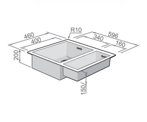 Кухонная мойка Rodi BOX LINE 65 UNDER LEFT