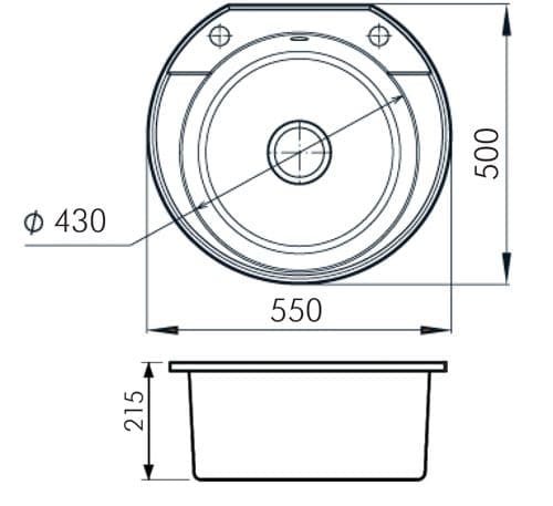 Кухонная мойка Whinstone РОНДА А20 БЕЖЕВЫЙ