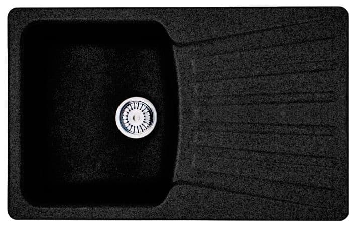 Кухонная мойка Whinstone ВЕСТА В14 ЧЕРНЫЙ МЕТАЛЛИК