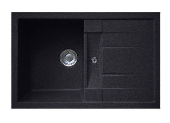 Кухонная мойка Whinstone КОРАЛЛ / РИВА В12 ЧЕРНЫЙ МЕТАЛЛИК