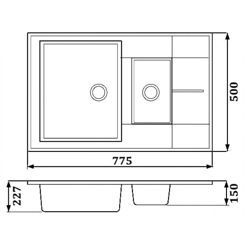 Кухонная мойка Whinstone ГУРОН С10 ЧЕРНЫЙ МЕТАЛЛИК