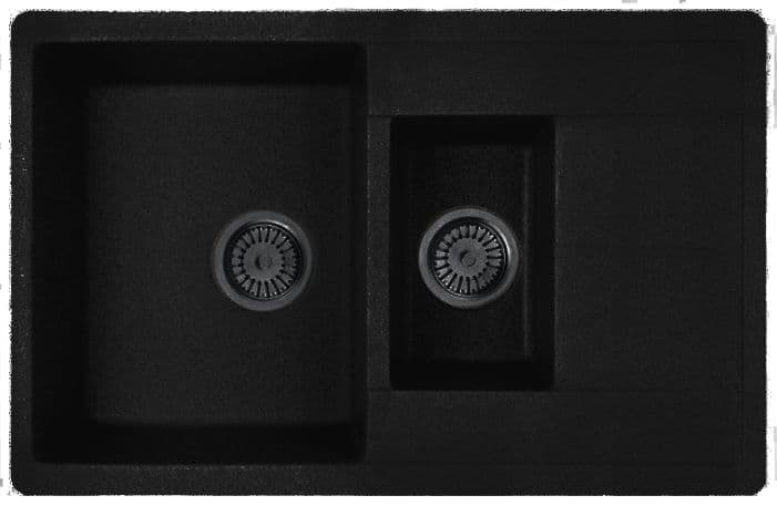 Кухонная мойка Whinstone ГУРОН С10 ЧЕРНЫЙ МЕТАЛЛИК