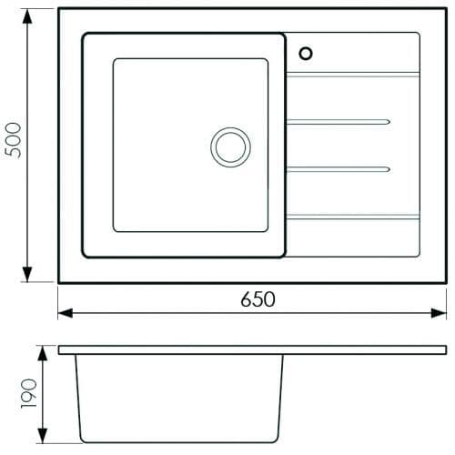 Кухонная мойка Whinstone АРКУС В22 СЕРЫЙ